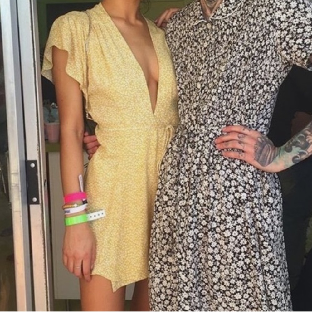 Reformation Samba Dress Yellow Floral Prairie
